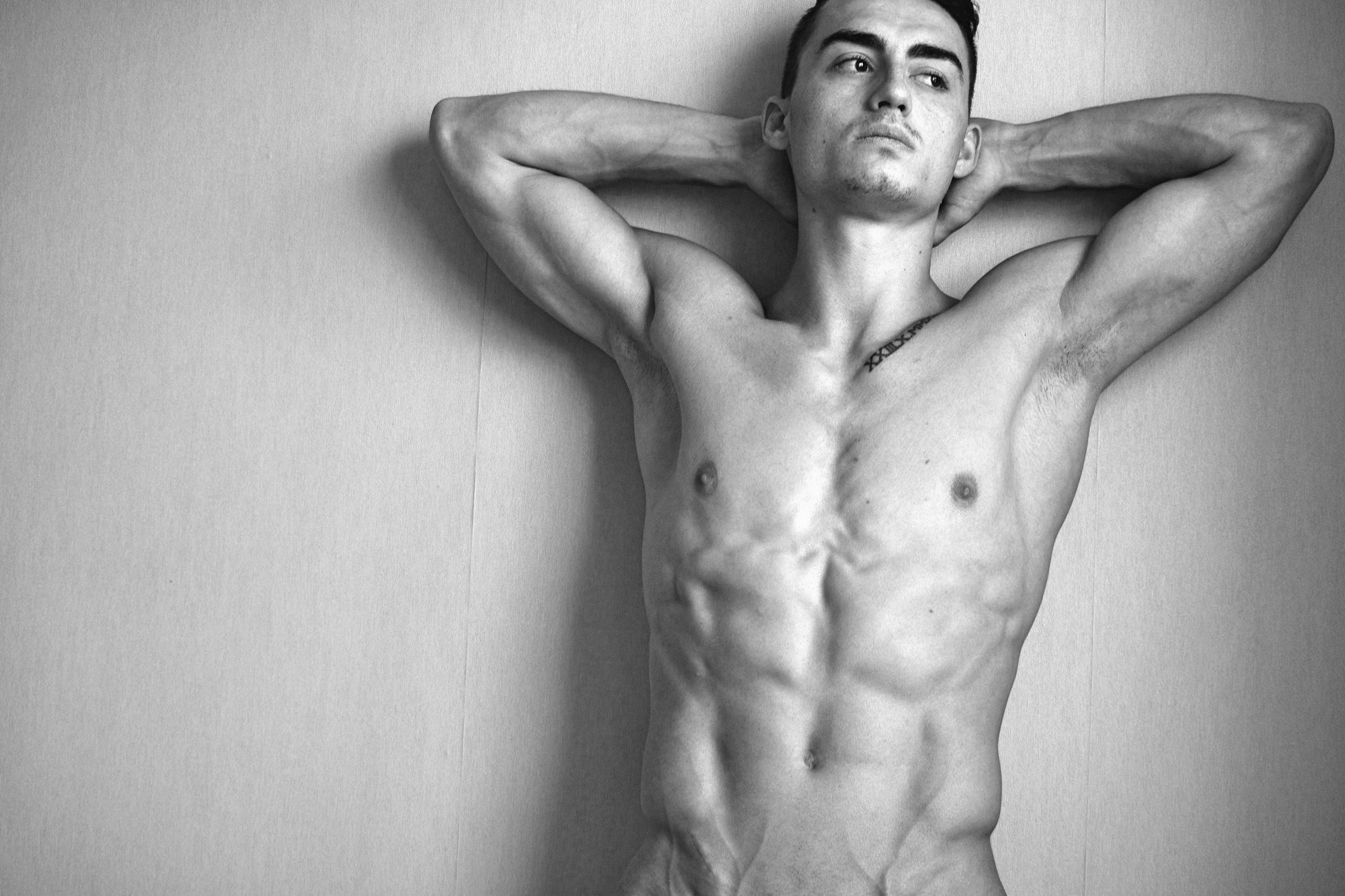 Nude muscle fit male model